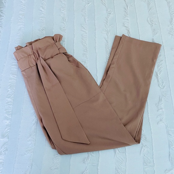 PrettyLittleThing Pants - Brand New Taupe Trousers Adjustable